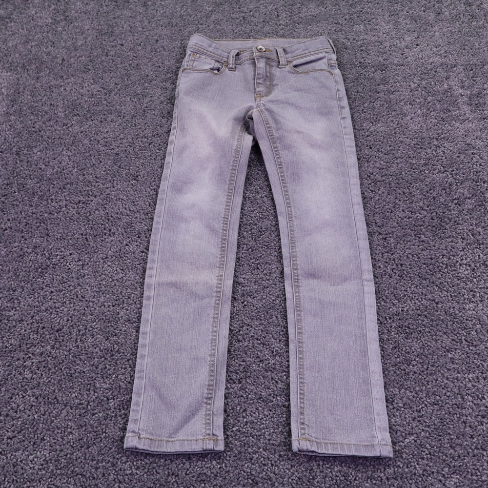 Faded Glory Jeans Girls 7 Slim Gray Skinny Stretch Denim Pants